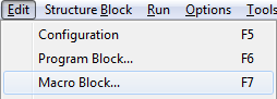 Call macro or program block