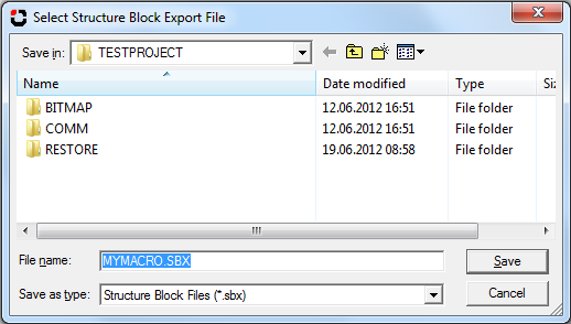 enter export file