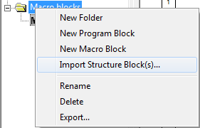 Import structure block